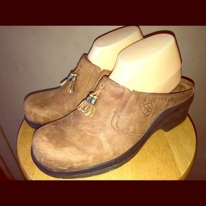 Ariat slip-on leather mules or loafers